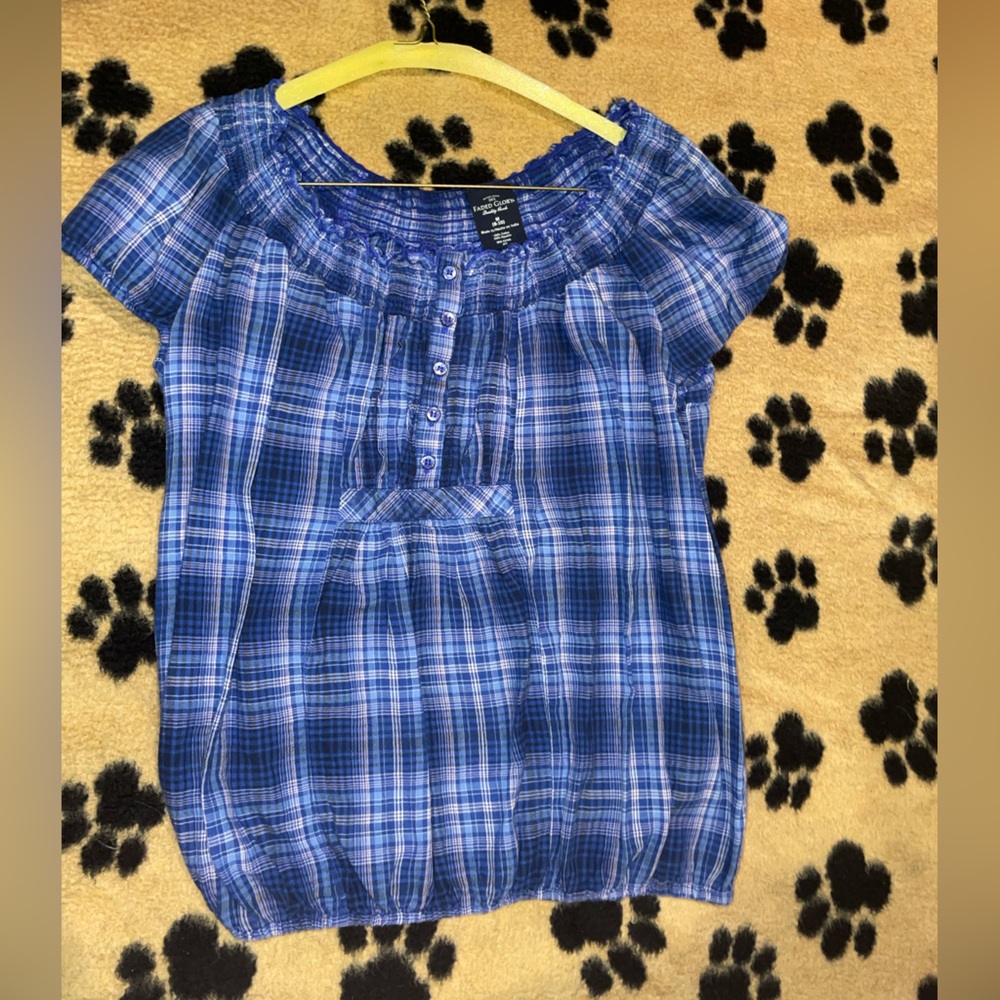 💫Women’s size Medium Faded Glory blue Blouse with buttons